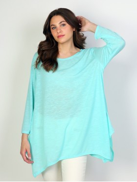 Solid High-Low Long Sleeved Top 